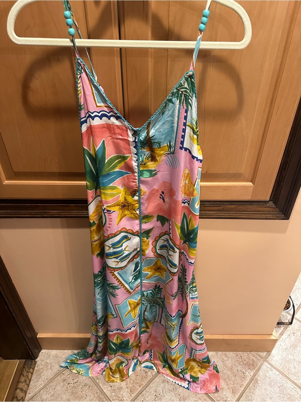 Floral Pink Tropical Maxi Slip Dress